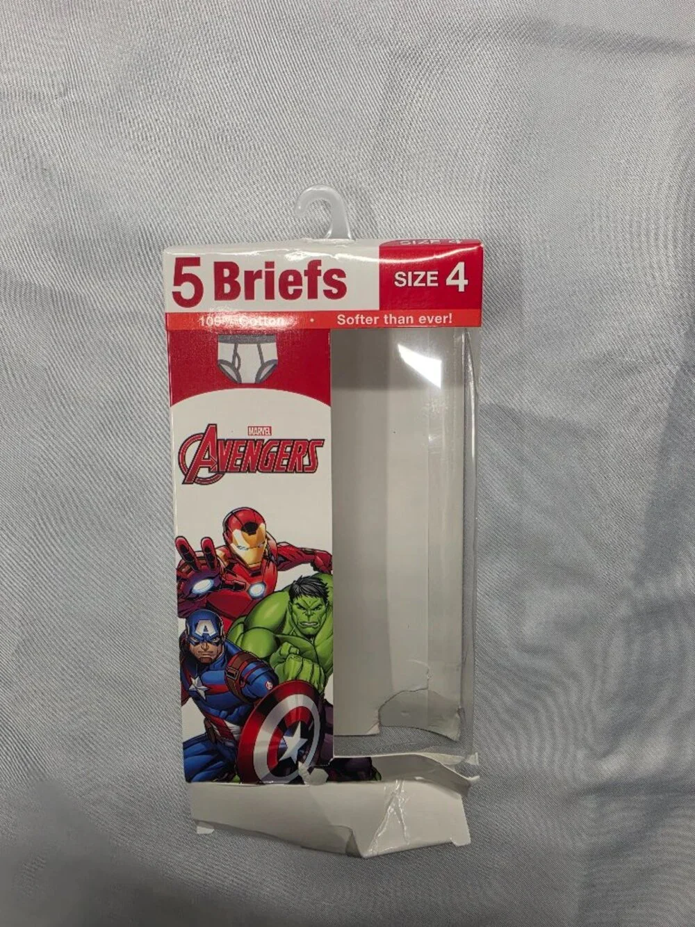 Marvel Avengers Boys Briefs 5-Pack Size 4 100% Cotton Superhero Underwear